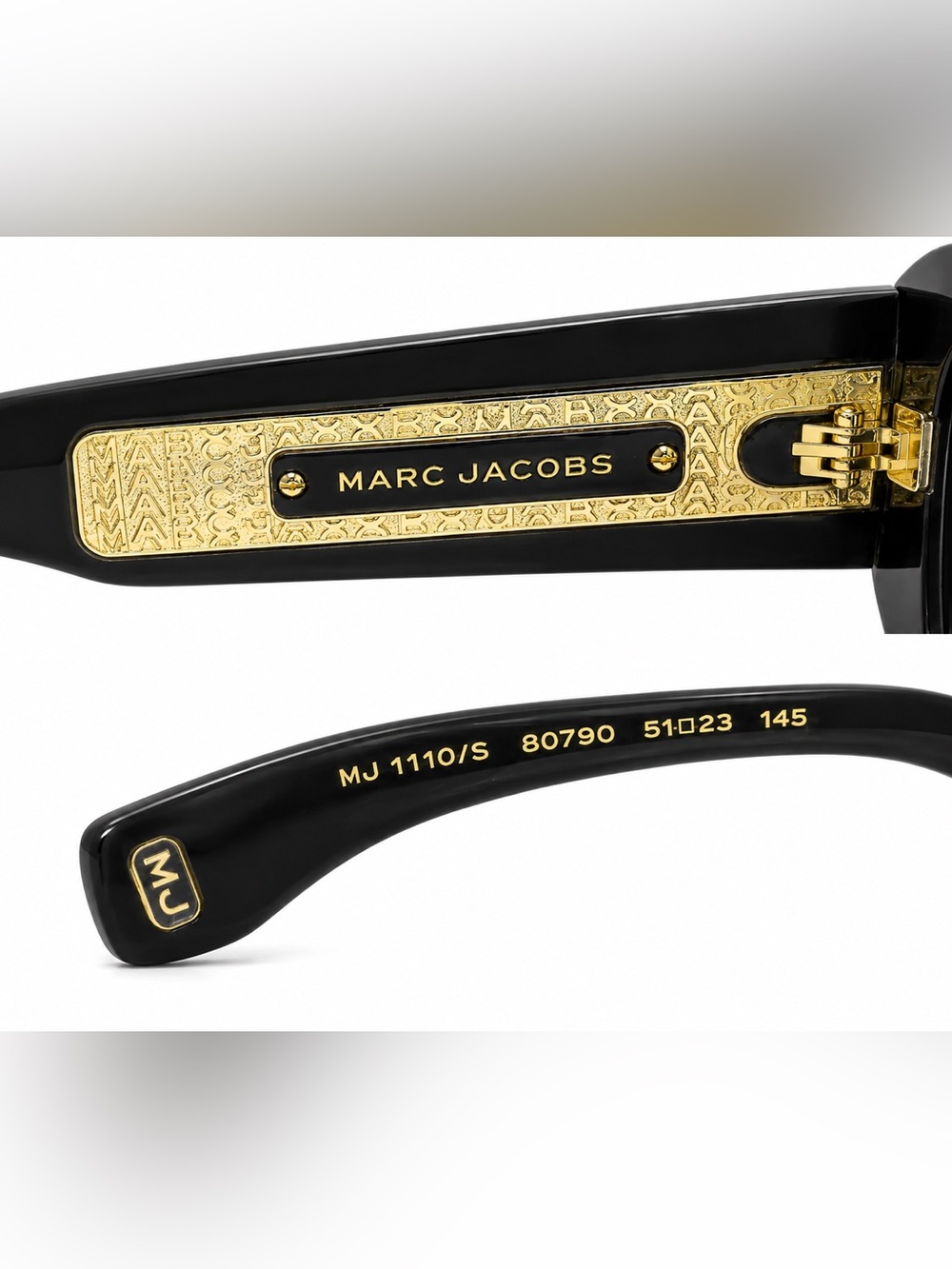 Marc Jacobs Black Round Women's Sunglasses with Yellow Case - Picture 3 of 3